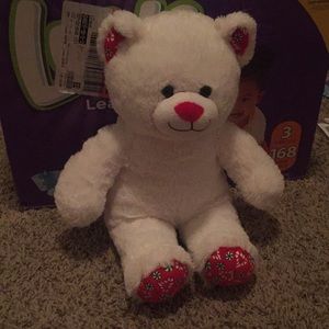 White Build A Bear, holiday bear edition